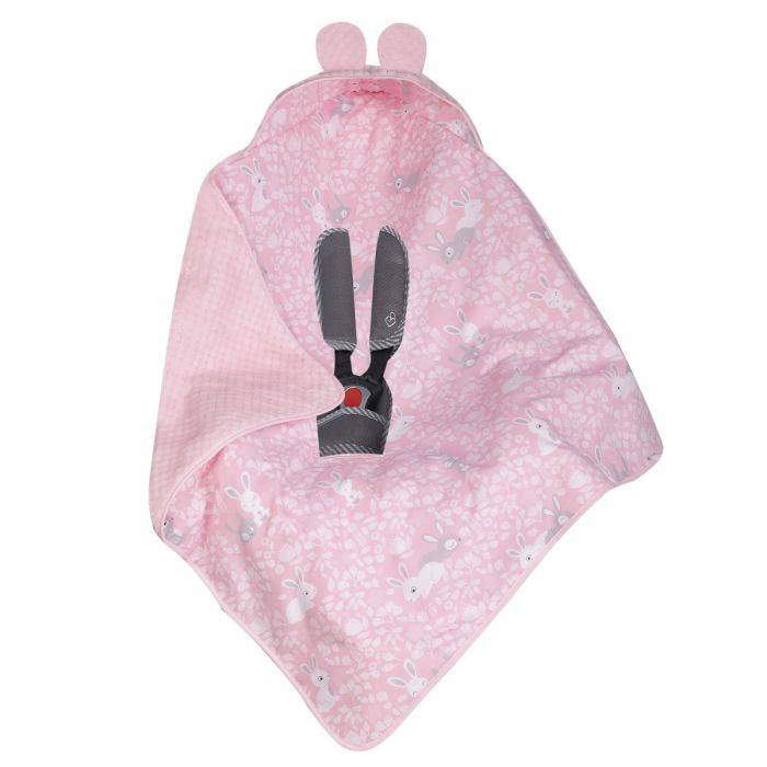 Autokrēsliņa guļammaiss "Rabbits" 80x80 cm rozā