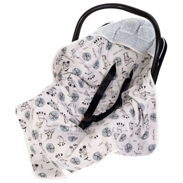 Sedziņa / konverts autokrēsliņām "Zebra" 80x80 cm