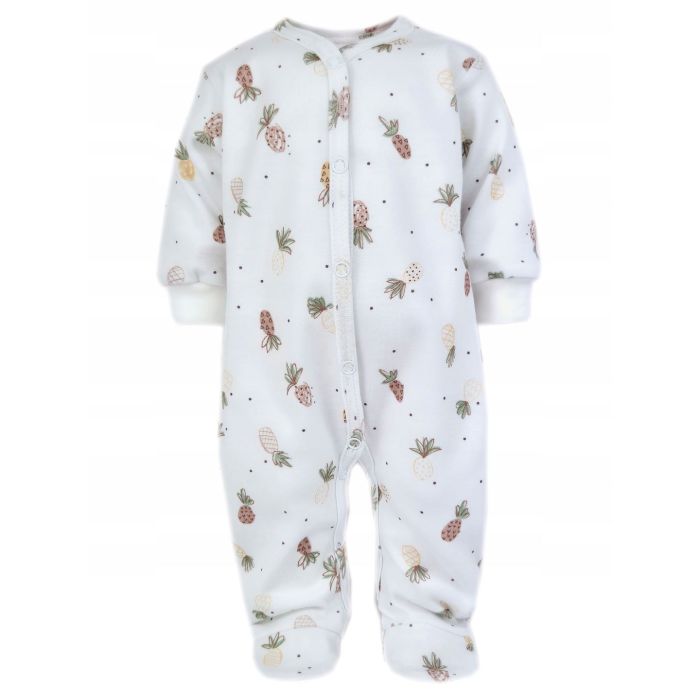 Zīdaiņu kokvilnas rāpulītis ar piedurknēm  "Ananas" 