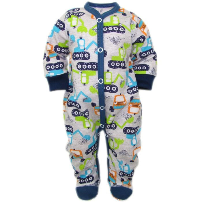 Zīdaiņu kokvilnas rāpulītis ar piedurknēm "Cars" zils