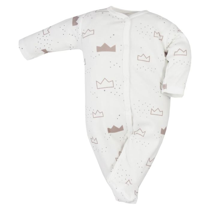 Zīdaiņu kokvilnas rāpulītis ar piedurknēm "Crown" 