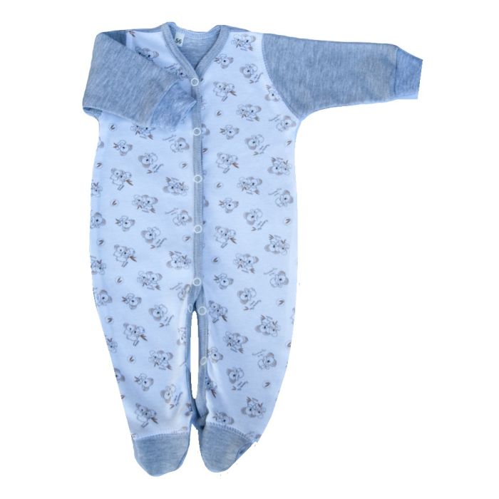 Zīdaiņu kokvilnas rāpulītis ar piedurknēm "Koala" pelēks