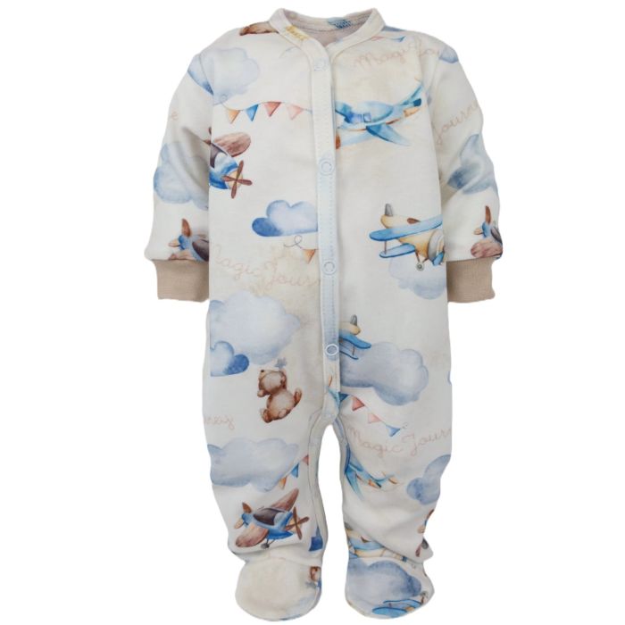 Zīdaiņu kokvilnas rāpulītis ar piedurknēm  "Magic" 