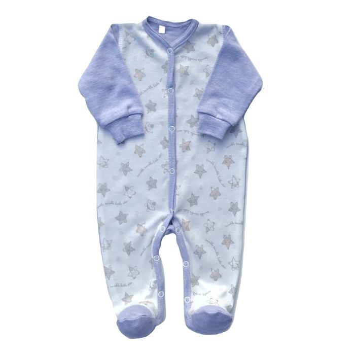 Zīdaiņu kokvilnas rāpulītis ar piedurknēm "Star"