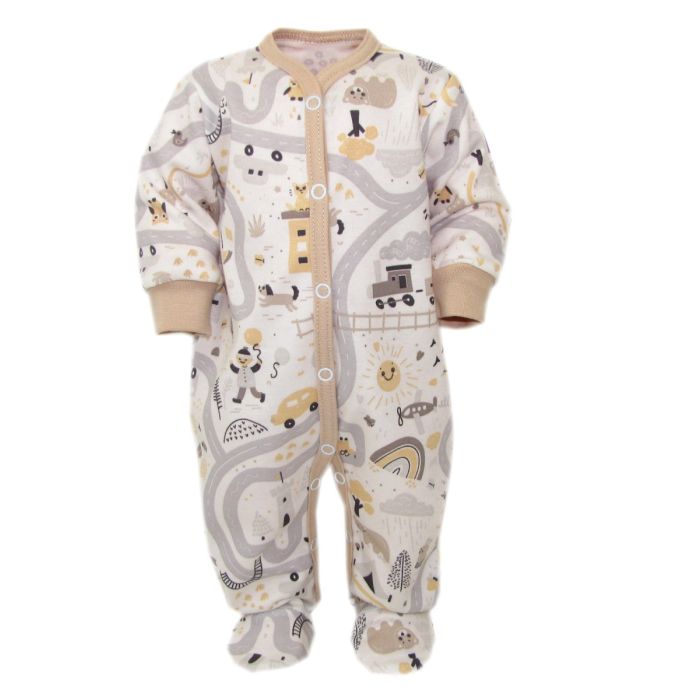 Zīdaiņu kokvilnas rāpulītis ar piedurknēm "Sunny days" 