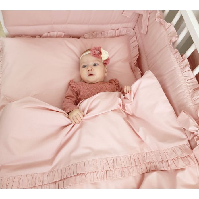 Bērnu gultas veļa ar apmales, palags "Royal powder pink"