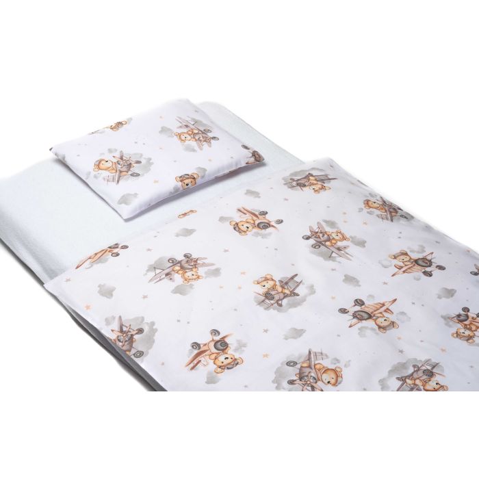 Gultas veļa bērniem 135x100 "Bear pilot beige" 
