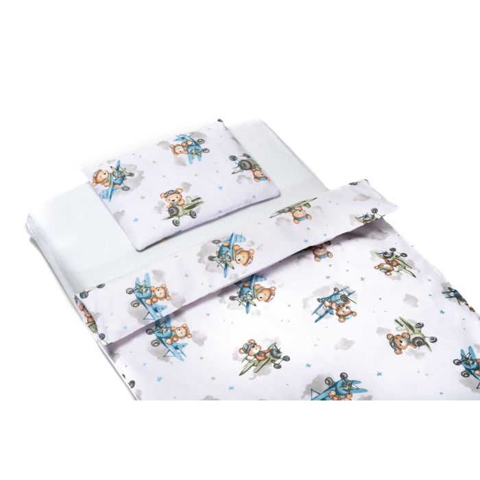 Gultas veļa bērniem 135x100 "Bear pilot blue" 