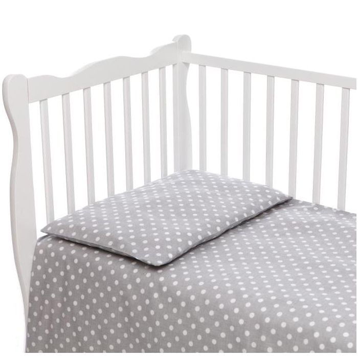 Bērnu gultas veļa 135x100 "Dots" pelēks