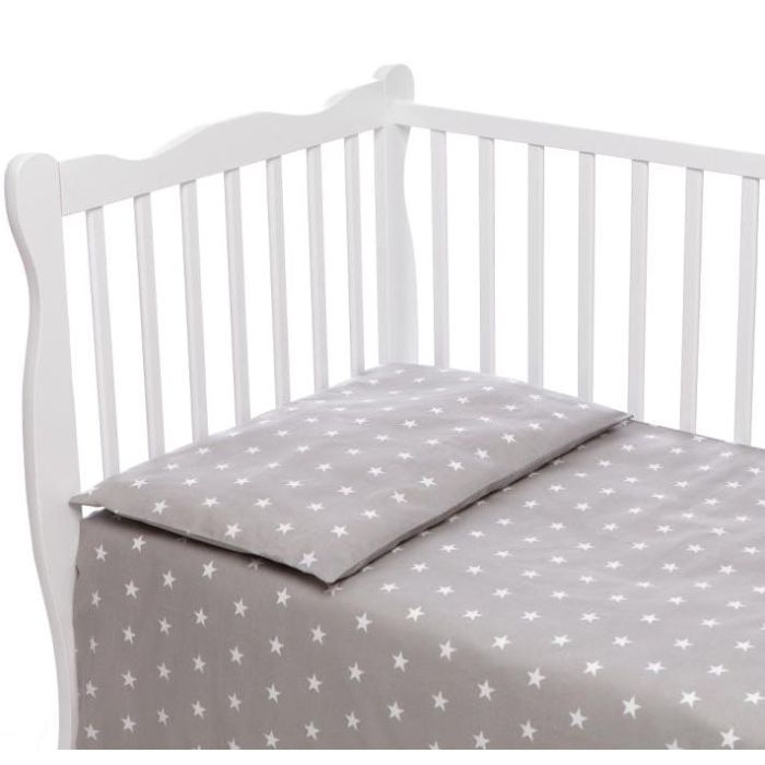 Bērnu gultas veļa 135x100 "Stars" pelēks