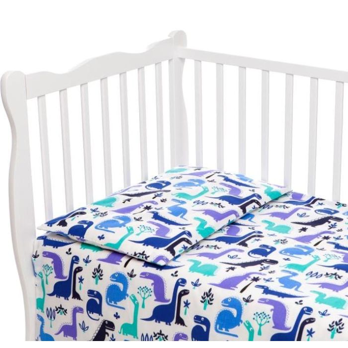 Bērnu gultas veļa 135x100 "Dino" zaļš