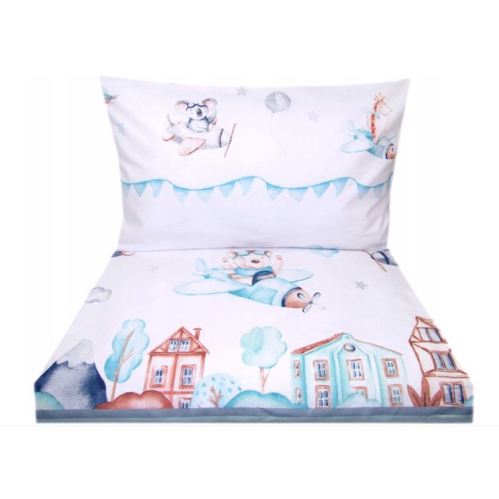 Bērnu gultas veļa 135x100 "Aircraft" zils