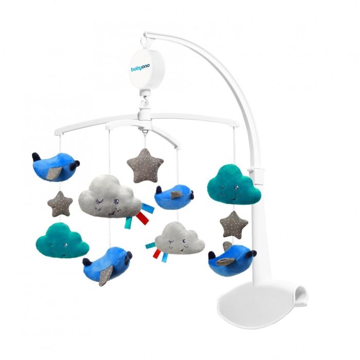 Muzikālais karuselis mazuļa gultiņai "Airplane" ar mīkstām mantiņām