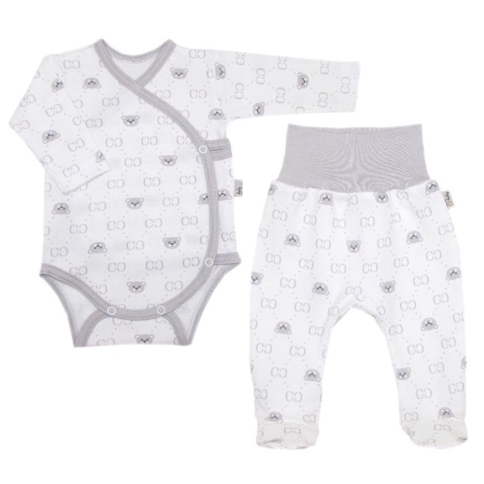 Bērnu komplektiņš no 2 daļam "Bear glamour grey" balts 