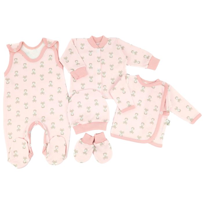 Bērnu komplektiņš no 5 daļam "Fox pink"