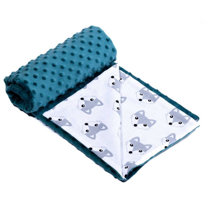 Bērnu pleds "Fox" 100x75cm smaragda krāsā