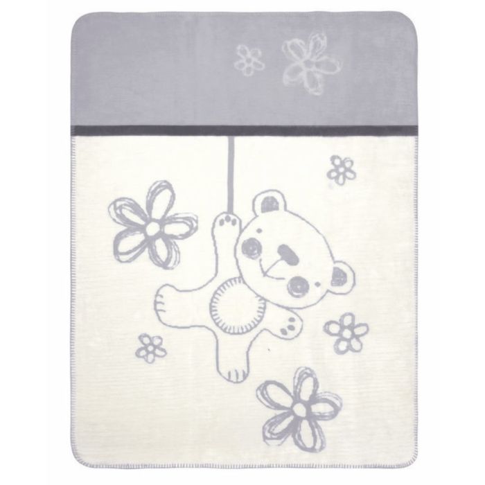  Bērnu sega "Teddy" 100x75cm pelēks