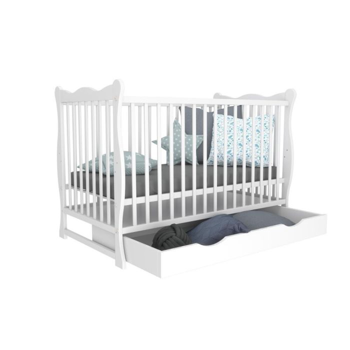 Bērnu gultiņa ar atvilktni "Emi" 120x60 cm balts krāsa