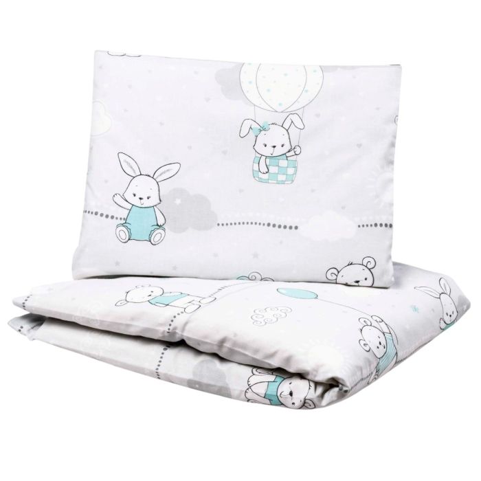 Gultas veļa komplekts šūpulim  80x70cm "Bunny & balloons" 