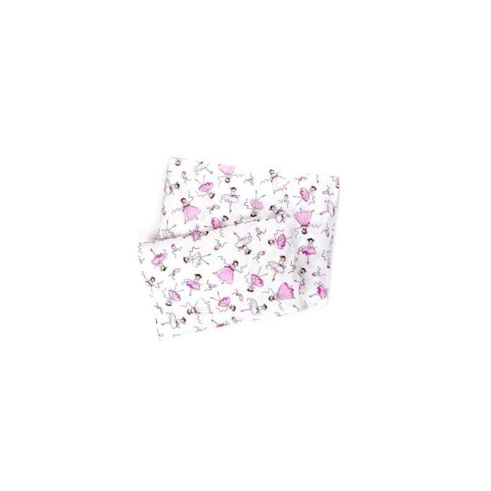 Bērnu gultas veļa šūpulim 80x70cm "Balerīna", balts