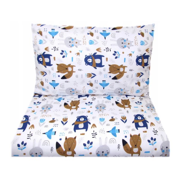 Bērnu gultas veļa šūpulim 80x70cm "Forest" zils
