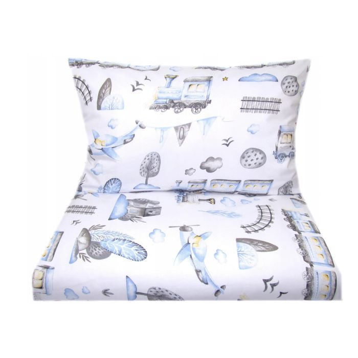 Bērnu gultas veļa šūpulim 80x70cm "Trains" 