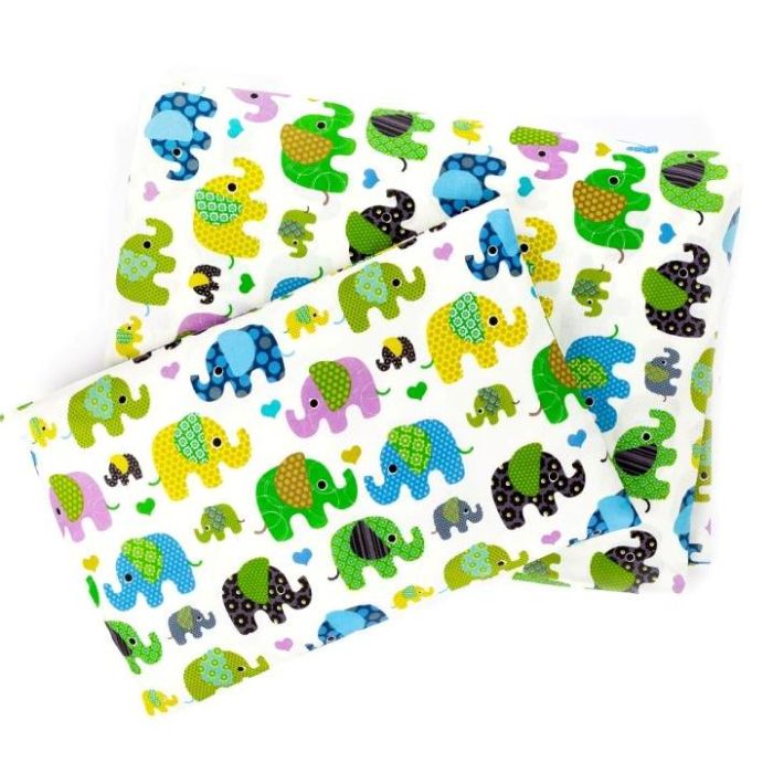 Bērnu gultas veļa šūpulim 80x70cm "Zilonīši"