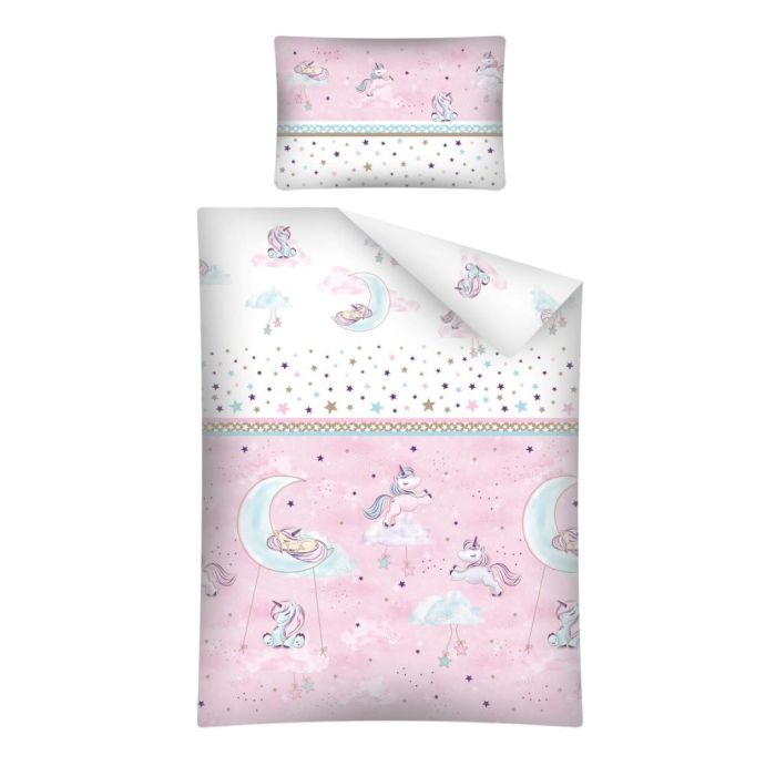 Bērnu gultas veļa 135x100 "Lovely" balts