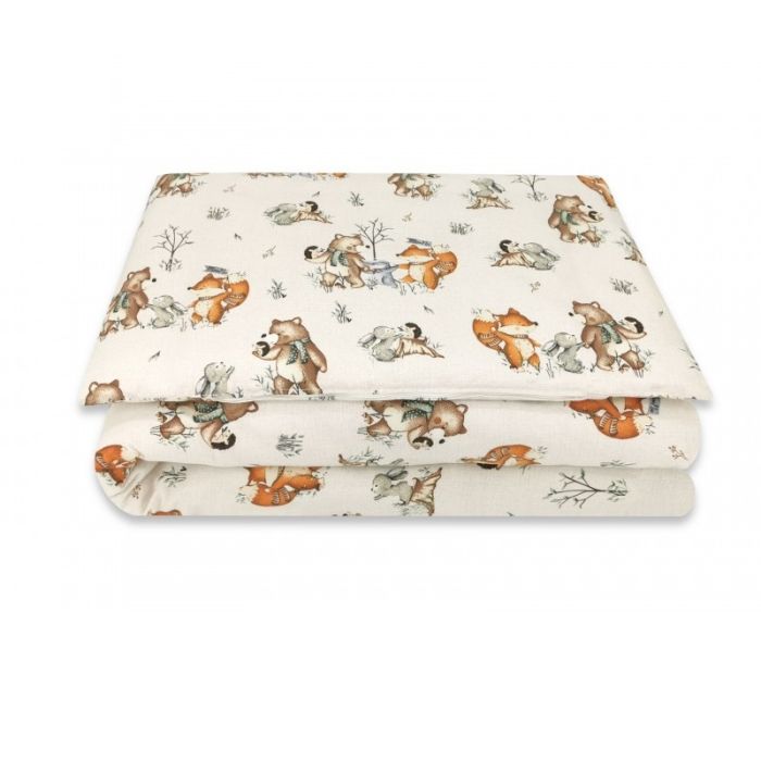 Gultas veļa bērniem 135x100 "Forest family beige" 