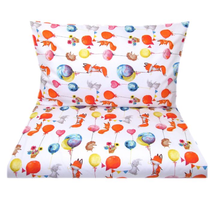 Bērnu gultas veļa 135x100 "Fox party" 