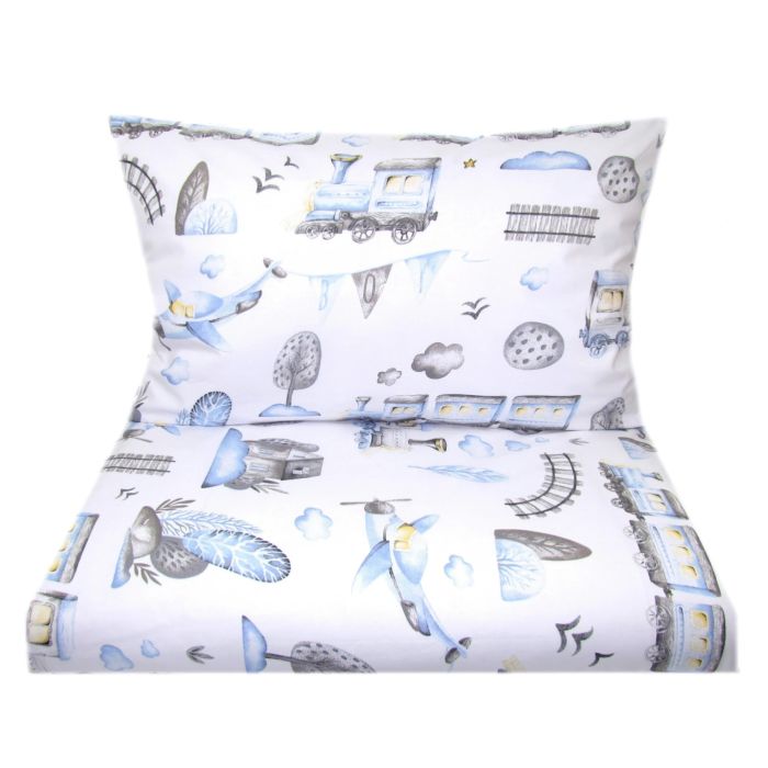 Bērnu gultas veļa 135x100 "Trains" 