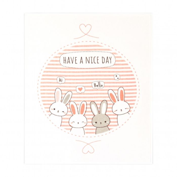 Bērnu kokvilnas velūra pleds  "Bunnies" 80x100 cm 