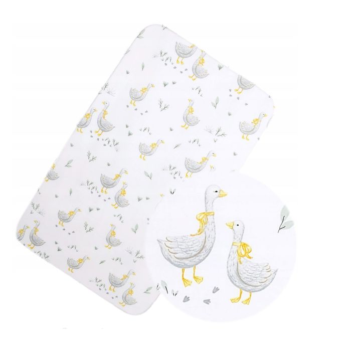 Bērnu palags ar gumiju 60x120 cm "Golden goose yellow"