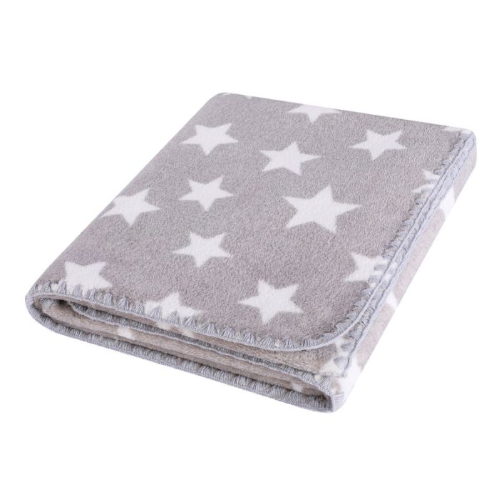 Bērnu pleds "Stars" 90x80 cm pelēks