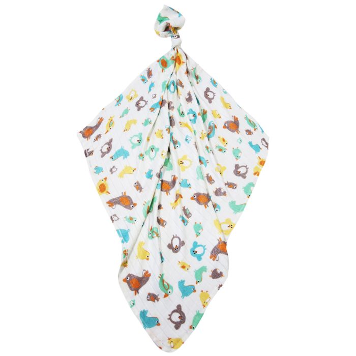 Bambusniedru autiņš "Birds" 75x75cm dzeltena