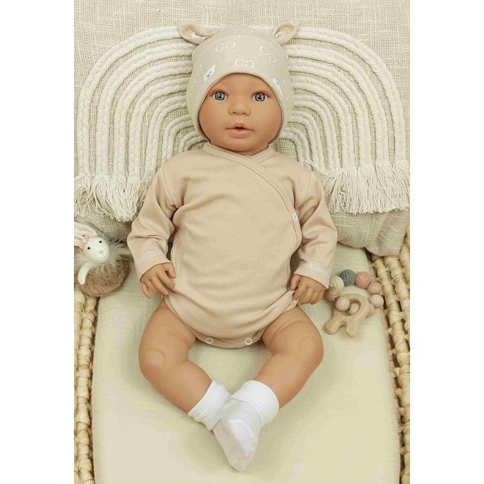 Bodijs ar garām piedurknēm "Blank beige"    