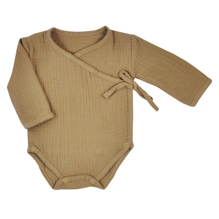 Smėlinukas kūdikiui iš muslino medvilnės  "Silky" rudas