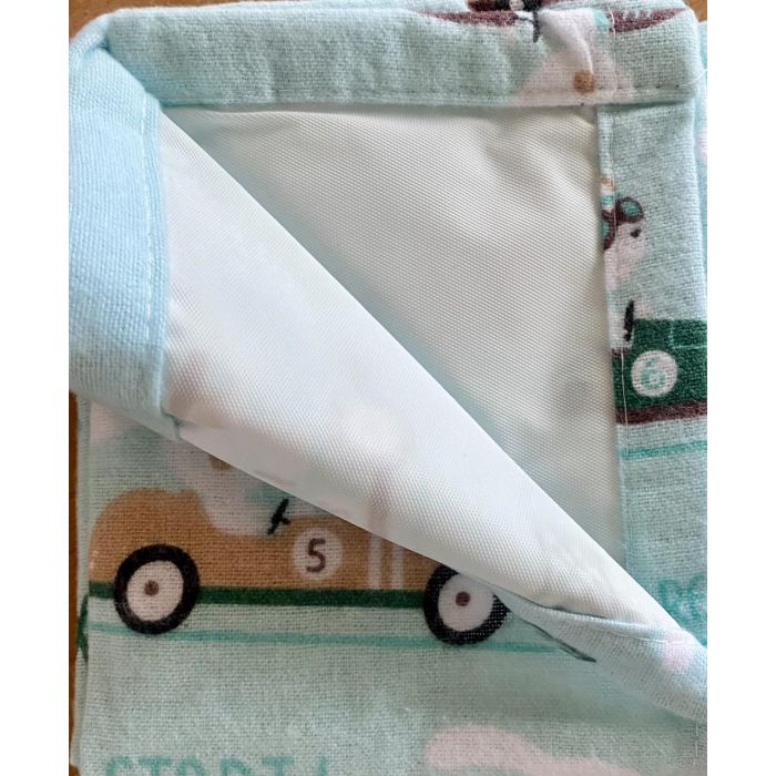 Flaneļa autiņš ūdens necaurlaidīgi 45x55cm "Bunny go mint"