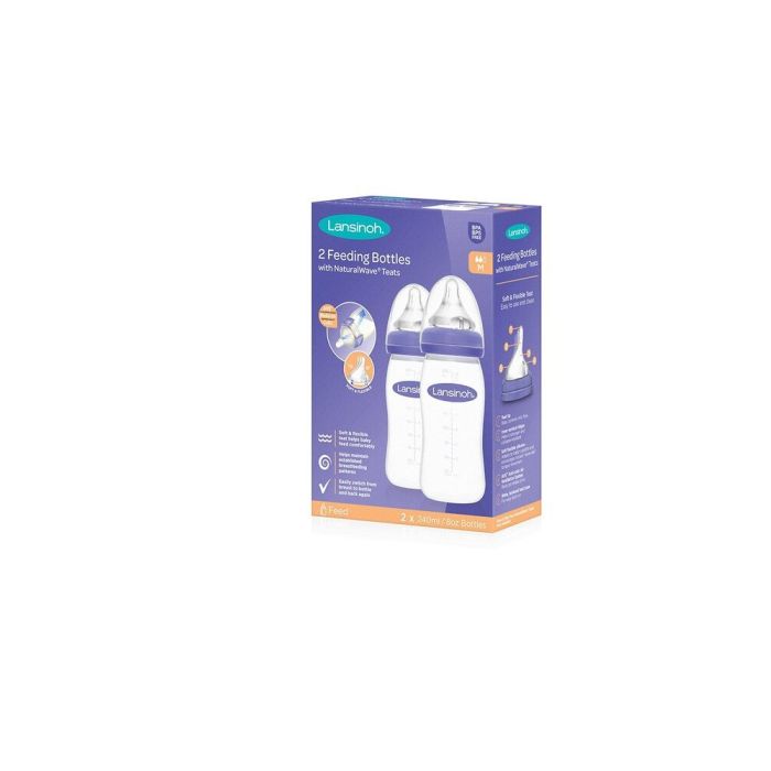 Lansinoh mazuļa pudelīte ar knupīti Anti-Colic 240 ml 2 gab