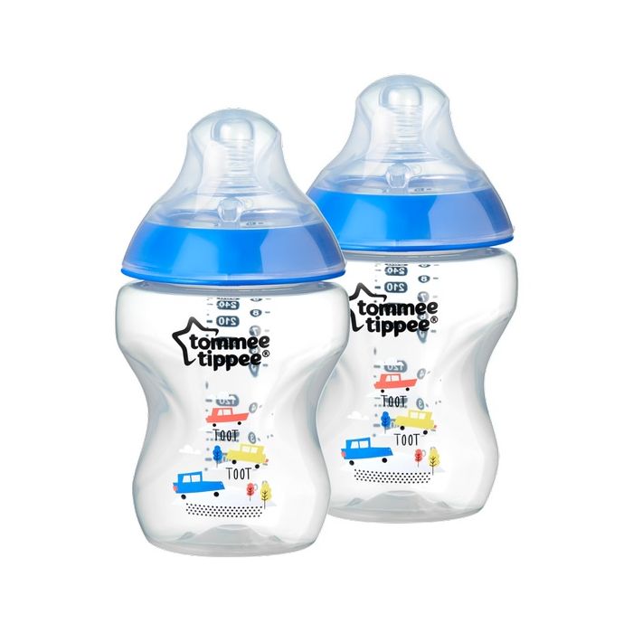 Mazuļa pudelītes "Tommee Tippee" ar knupīti 0m+ zilas 260ml 2gab.
