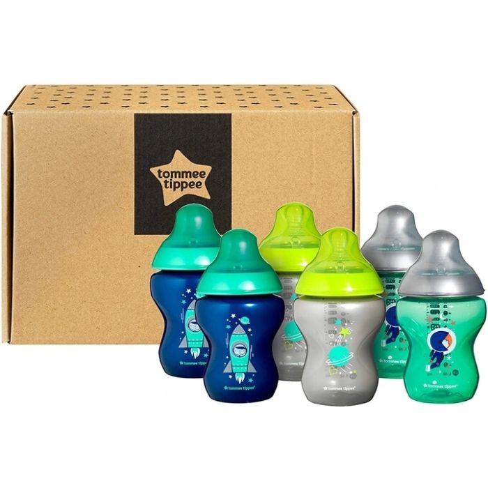 Mazuļa pudelītes "Tommee Tippee" ar knupīti 0m+ krāsains 260ml 6 gab.