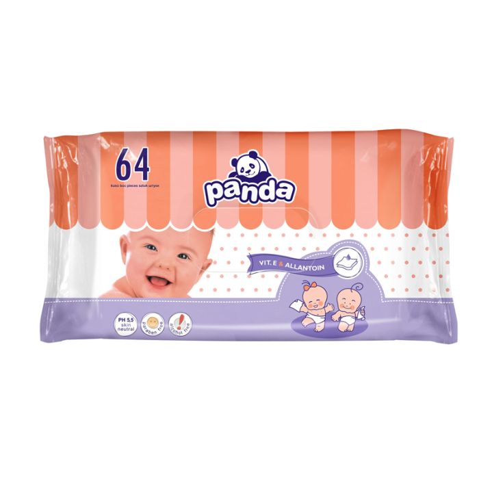 Mitrās salvetes Bella Panda ar allantoīnu 64gab.