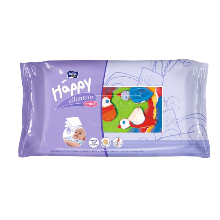 Mitrās salvetes Bella Baby ar allantoīnu 64gab.