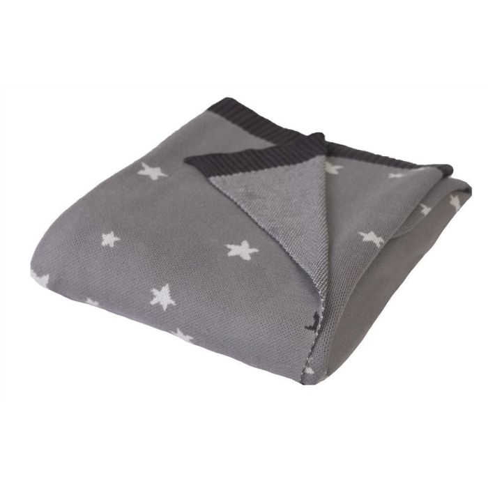 Adīts bambusa sega "Stars" 100x80 cm pelēks 