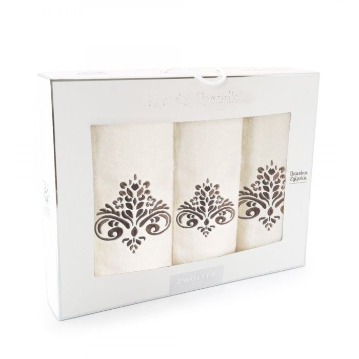 Rankšluosčių rinkinys "Ornament" 3 vnt šviesiai rudos spalvos