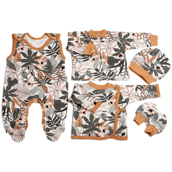Bērnu komplektiņš no 5 daļam "Tropics" brūns