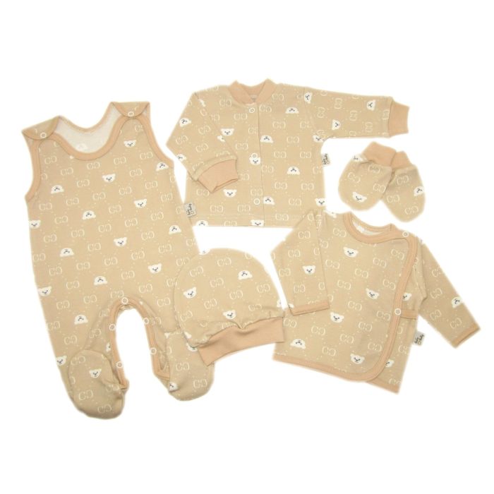 Bērnu komplektiņš no 5 daļam "Bear glamour beige"