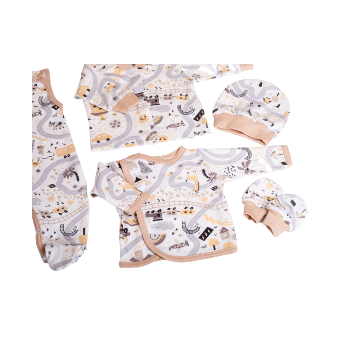 Bērnu komplektiņš no 5 daļam "Sunny days" bēšs