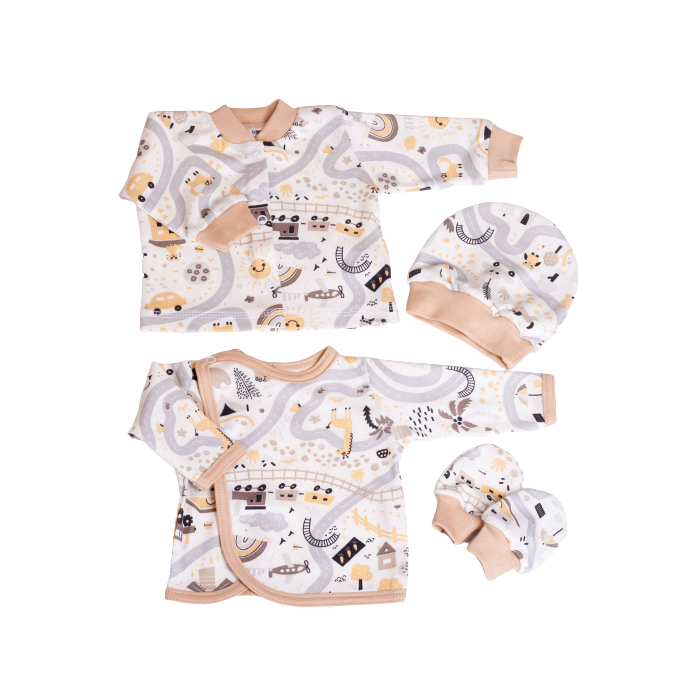 Bērnu komplektiņš no 5 daļam "Sunny days" bēšs