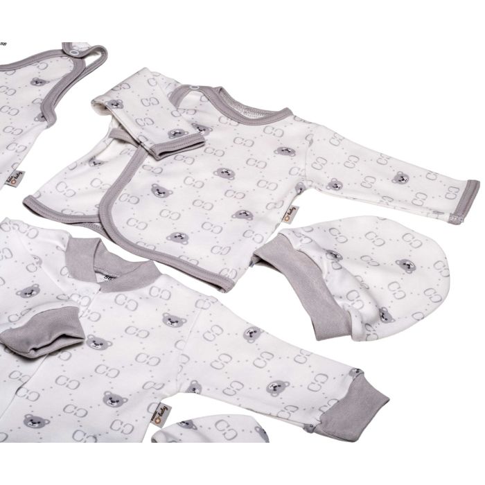 Bērnu komplektiņš no 5 daļam "Bear glamour" balts